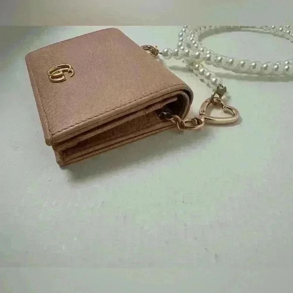 Authentic Gucci compact wallet  Pink Beige - Picture 6 of 13